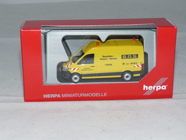 + B.A.S NEU & OVP Herpa 094771 VW Crafter Kasten HD 