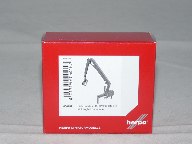 Herpa Hiab X-Hipro 232 E-3 Loading Crane Model – 1:87 Scale, Red, For Long Wood, No. 054157