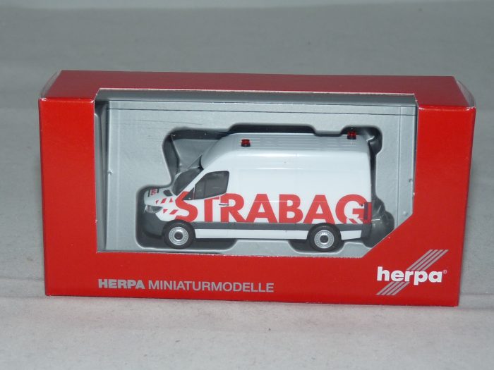 Miniature HERPA 1/87 – Fourgon Police Mercedes-Benz Sprinter Gris (Modèle Neuf, Collection)