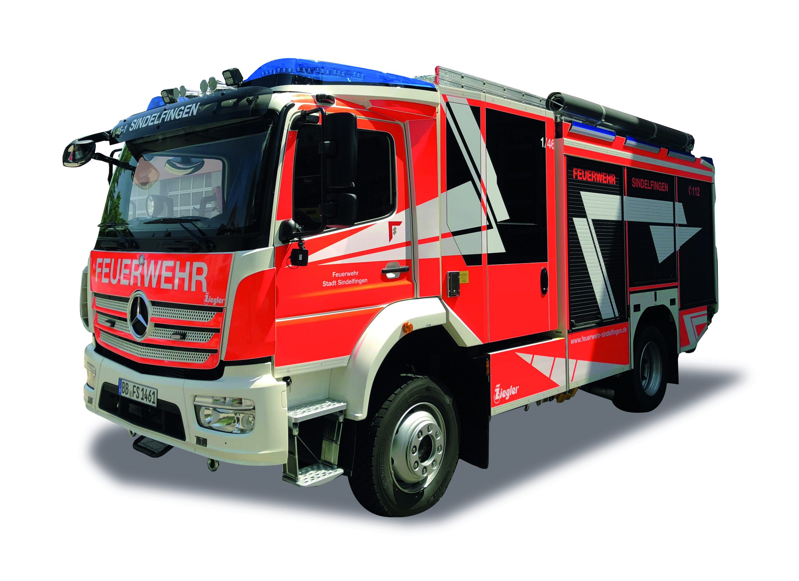 Camion De Pompiers Mercedes Atego Ziegler Sindelfingen 1/87 Herpa - Modèle Fini