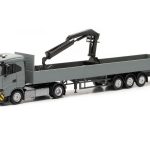 herpa 316415 Iveco S-Way ND Pritschen-Sattelzug mit Ladekran - grau/gelb 1:87 NEU + OVP