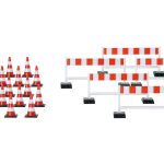 herpa 052566 Zubehör Pylonen (20 Stück) - Absperrschranken (5 Stück) - rot/weiß 1:87 NEU + OVP