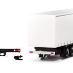 herpa 054515 Heckstoßstange für Auflieger mit Anhängekupplung (2x weiß - 2x schwarz, bedruckt) 1:87 NEU + OVP