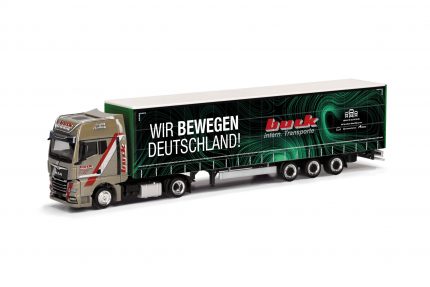 herpa 317818 MAN TGX GX Lowlinergardinenplanen-Sattelzug Buck / Wir bewegen Deutschland 1:87 NEU + OVP