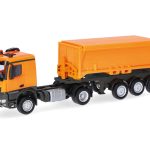herpa 318549 Mercedes-Benz Arocs Classicspace Abraumcontainer-Sattelzug - kommunalorange/anthrazit 1:87 NEU + OVP