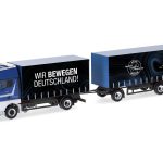herpa 318563 MAN TGX GX Gardinenplanen-Hängerzug Stickelmann / Wir bewegen Deutschland 1:87 NEU + OVP