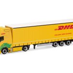 herpa 318952 Volvo FH GL XL Electric Lowlinergardinenplanen-Sattelzug DHL 1:87 NEU + OVP