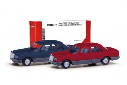 herpa 013727-004 MiniKit Mercedes-Benz S-Klasse (W126) saphirblau und weinrot - 2 Stück  1:87 NEU + OVP