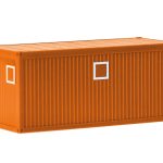 herpa 053600-004 2x Baucontainer - kommunalorange 1:87 NEU + OVP