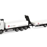 herpa 319119 Volvo FH GL 2020 Pritschen-LKW 4achs mit Tiefbetttandemanhänger 2achs Schachinger  1:87 NEU + OVP