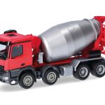 herpa 319133 Mercedes-Benz Arocs M Betonmischer-LKW 4-achs - rot/silber 1:87 NEU + OVP