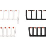 herpa 054843 Zubehör 80 Signallichter orangetransparent mit schwarzen und weißen Sockeln - je 20x groß und klein 1:87 NEU + OVP