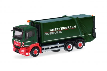 herpa 319379 MAN TGS NN Pressmüllwagen FAUN VARIOPRESS Knettenbrech Gurdulic 1:87 NEU + OVP