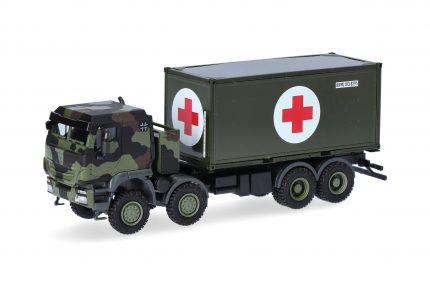 herpa 747219 Iveco Trakker 8x8 mit 20 ft. Container Bundeswehr / Rotes Kreuz 1:87 NEU + OVP