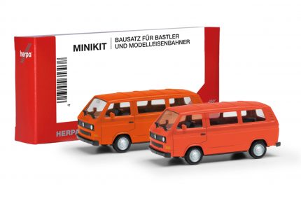 herpa 013093-006 MiniKit VW T3 Bus - leuchtrot und orange, 2 Stück 1:87 NEU + OVP