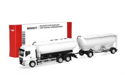 herpa 014137 MiniKit MAN TGS TM Eutersilo-Hängerzug - weiß (1 Stück) 1:87 NEU + OVP