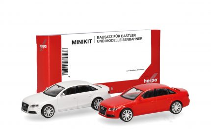 Vorbestellung herpa 014144 MiniKit Audi A4 Limousine - weiß/rot 1:87 NEU + OVP
