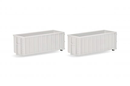 herpa 053884-003 Abrollmulden gerippt - weiß (2 Stück) 1:87 NEU + OVP
