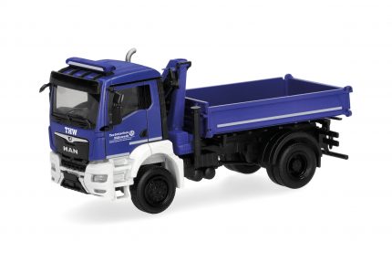 Vorbestellung herpa 319522 MAN TGS NN 3-Seiten-Kipper mit Ladekran 2achs "THW Brandenburg" 1:87 NEU + OVP