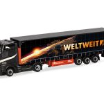 Vorbestellung herpa 320023 Mercedes-Benz Actros L 18 Gigaspace Gardinenplanen-Sattelzug "Ferntrans Haas/weltweit" 1:87 NEU + OVP