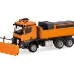 herpa 320061 Mercedes-Benz Arocs ´18 M Dreiseitenkipper-LKW 3achs mit Streufaufbau und Schneepflug - kommunalorange 1:87 NEU + OVP