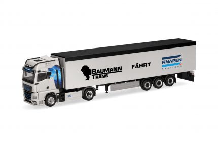 Vorbestellung herpa 320085 MAN TGX GX Schubboden-Sattelzug "Baumann/Knapen" 1:87 NEU + OVP