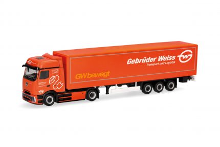 Vorbestellung herpa 320177 Mercedes-Benz eActros 600 ProCabin Bigspace Planen-Sattelzug "Gebrüder Weiss" (Österreich) 1:87 NEU + OVP