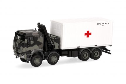 Vorbestellung herpa 747288 Iveco Trakker 8x8 mit Ladekran 20 ft. Container "Bundeswehr" 1:87 NEU + OVP