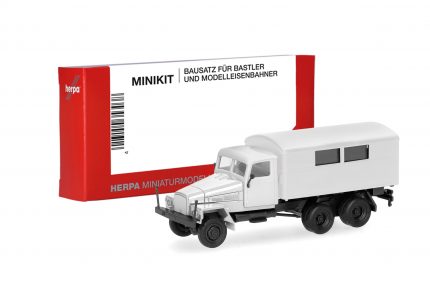 Vorbestellung herpa 014199 MiniKit IFA G5 Koffer-LKW mit Fenstern 3achs - weiß 1:87 NEU + OVP