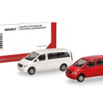 Vorbestellung herpa 014212 MiniKit Mercedes-Benz Vito Bus (W639 facelift / 2010) - weiß und rot (2 Stück) 1:87 NEU + OVP