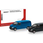 Vorbestellung herpa 014229 MiniKit Mercedes-Benz Vito Kasten (W639 facelift / 2010) - enzianblau und schwarz (2 Stück) 1:87 NEU + OVP
