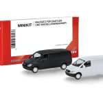 Vorbestellung herpa 014243 MiniKit Mercedes-Benz Vito Kasten (W639 / 2003) - weiß und schwarz (2 Stück) 1:87 NEU + OVP