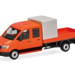 Vorbestellung herpa 099141 MAN TGE Doppelkabine mit Pritsche und Halbplane Baustellenabsicherung - kommunalorange 1:87 NEU + OVP