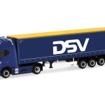 Vorbestellung herpa 320818 Volvo FH GL XL 2020 Electric Gardinenplanen-Sattelzug "DSV" (Dänemark/Hedehusene) (DK) 1:87 NEU + OVP