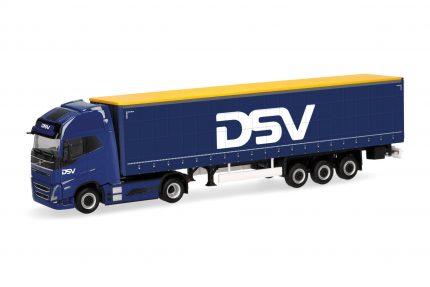 Vorbestellung herpa 320818 Volvo FH GL XL 2020 Electric Gardinenplanen-Sattelzug "DSV" (Dänemark/Hedehusene) (DK) 1:87 NEU + OVP