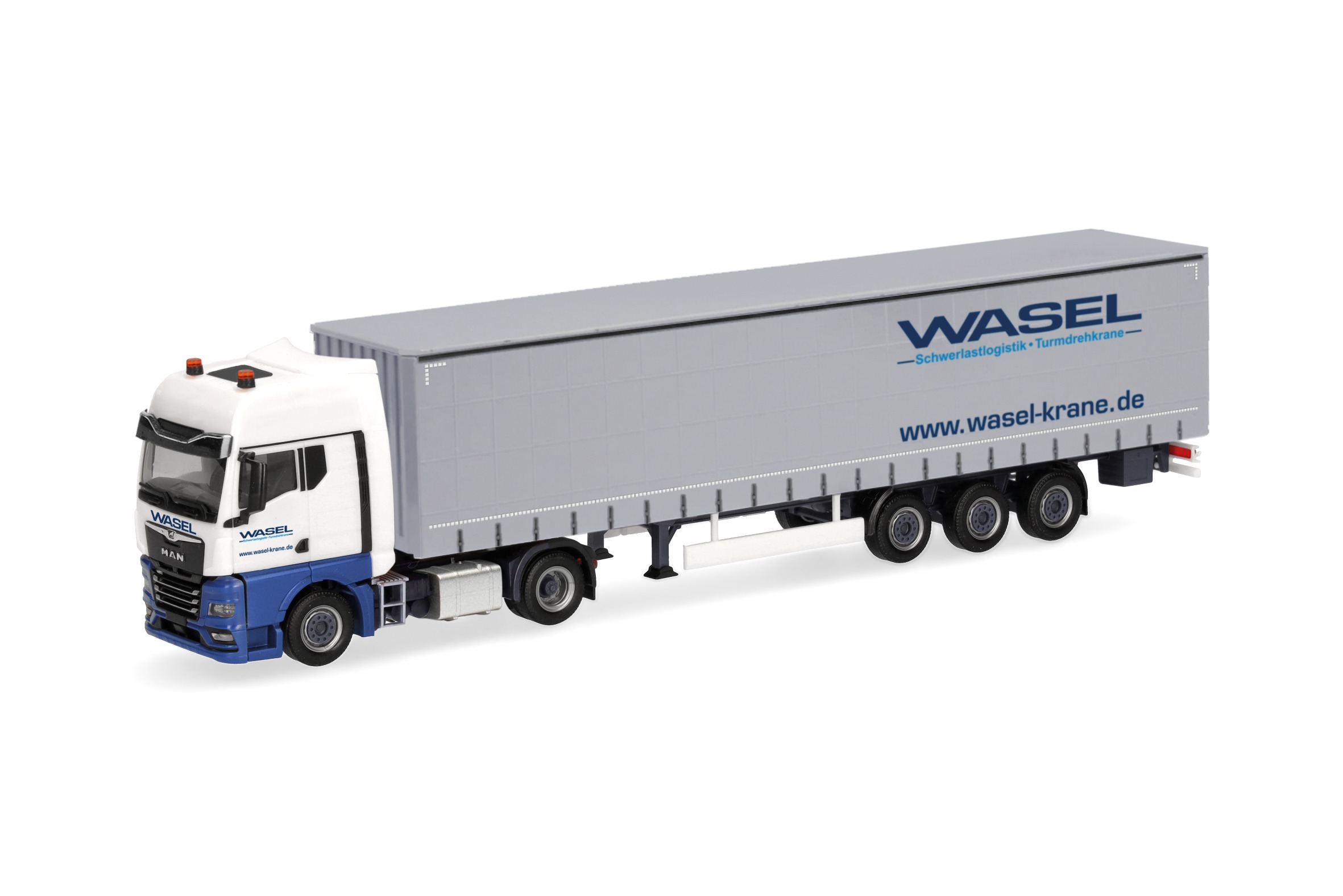 321235 Vorbestellung herpa 321235 MAN TGX GX Gardinenplanen-Sattelzug "Wasel" 1:87 NEU + OVP – Bild 1