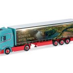 Vorbestellung herpa 321280 Scania CS 20 Hochdach Gardinenplanen-Sattelzug "Spedition Heuser/Faszination Loreley" 1:87 NEU + OVP