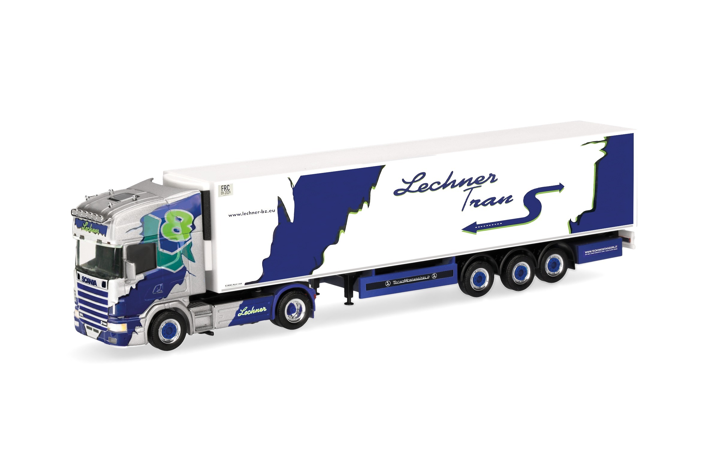 321297 Vorbestellung herpa 321297 Scania 164 TL Kühlkoffer-Sattelzug "Lechner Trans" (I) 1:87 NEU + OVP – Bild 1