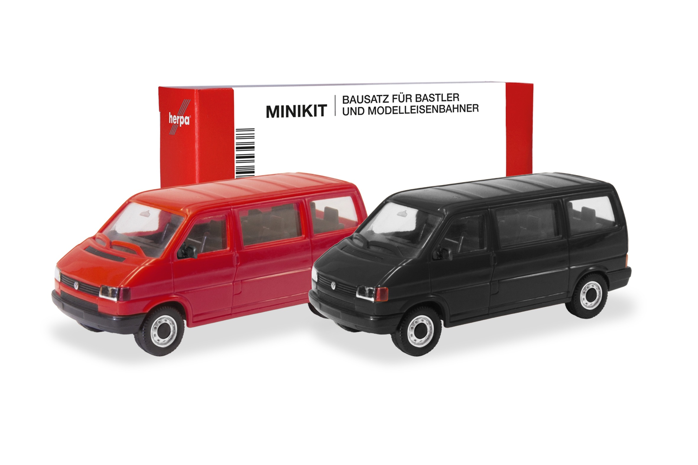 012805-003 Vorbestellung herpa 012805-003 MiniKit VW T4 Bus - rot und schwarz 1:87 NEU + OVP – Bild 1