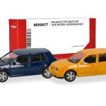 Vorbestellung herpa 013956-002 MiniKit VW Golf IV (4-türig) - gelb und blau 1:87 NEU + OVP