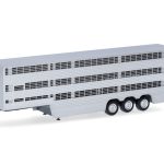 Vorbestellung herpa 076333-003 Viehtransporterauflieger 3achs - silber lackiert - Chassis schwarz 1:87 NEU + OVP