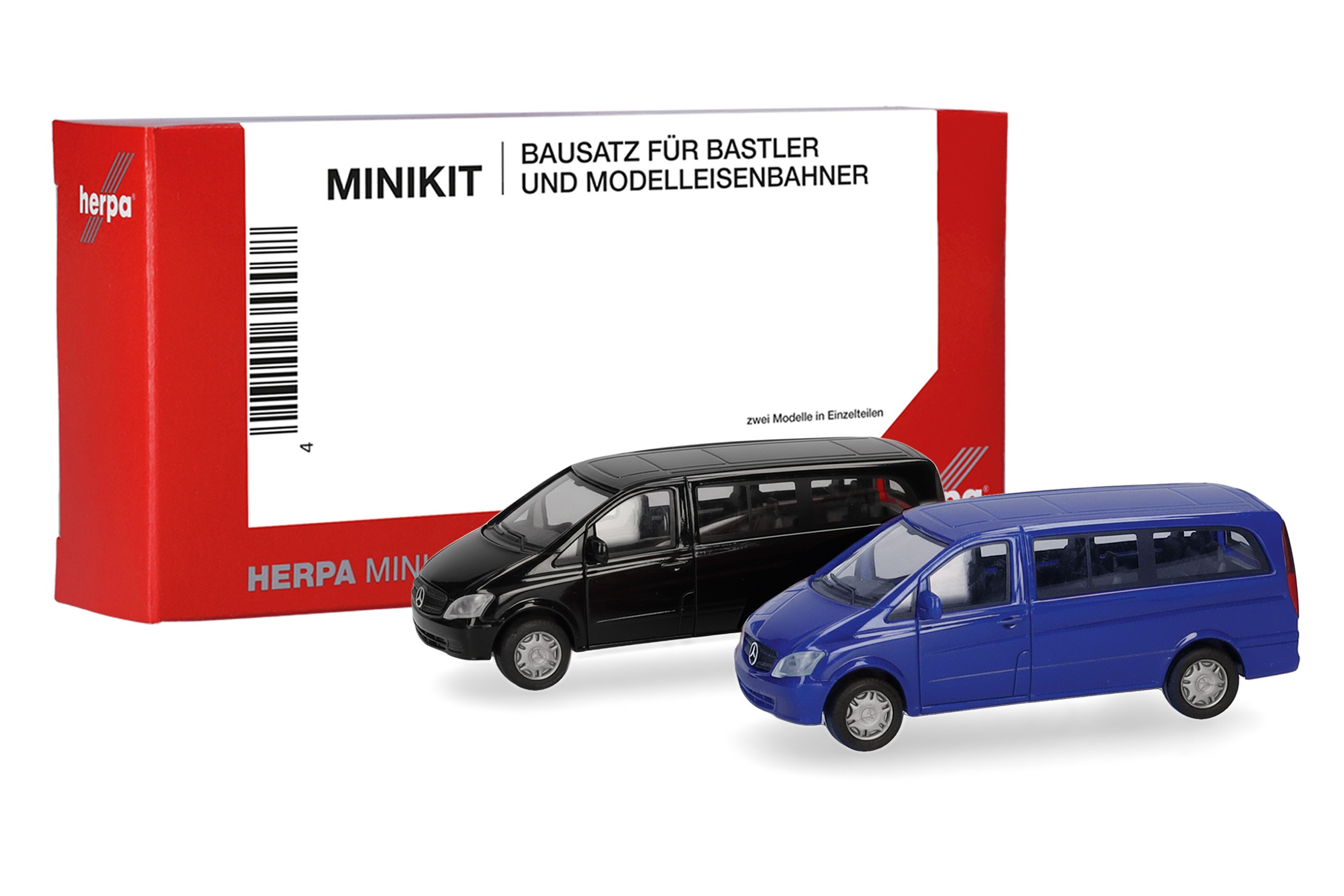 014212-002 Vorbestellung herpa 014212-002 MiniKit Mercedes-Benz Vito Bus 2010 - schwarz/ultramarinblau 1:87 NEU + OVP – Bild 1