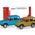 Vorbestellung herpa 012645-009 MiniKit Mercedes-Benz G-Klasse - chinablau und currygelb (2 Stück) 1:87 NEU + OVP