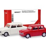 Vorbestellung herpa 013901-003 MiniKit Trabant 601 Limousine - weiß/verkehrsrot (2 Stück) 1:87 NEU + OVP