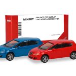 Vorbestellung herpa 013970-003 MiniKit Seat Leon - verkehrsrot/verkehrsblau (2 Stück) 1:87 NEU + OVP