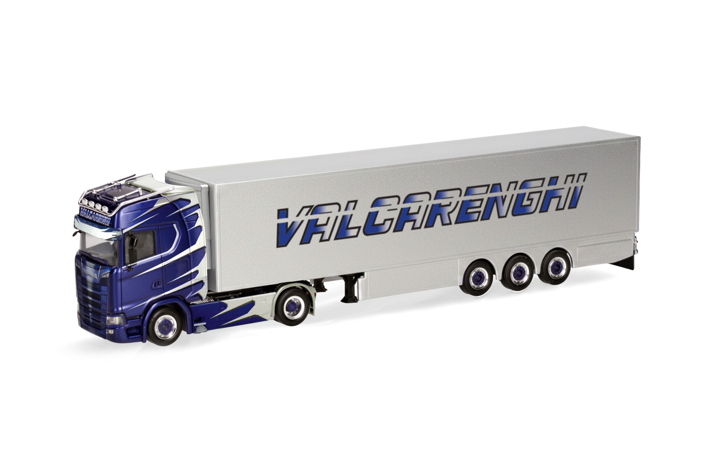 321075 Vorbestellung herpa 321075 Scania CS 20 Hochdach Kühlkoffer-Sattelzug "Bruno Valcarenghi" (I) 1:87 NEU + OVP – Bild 1