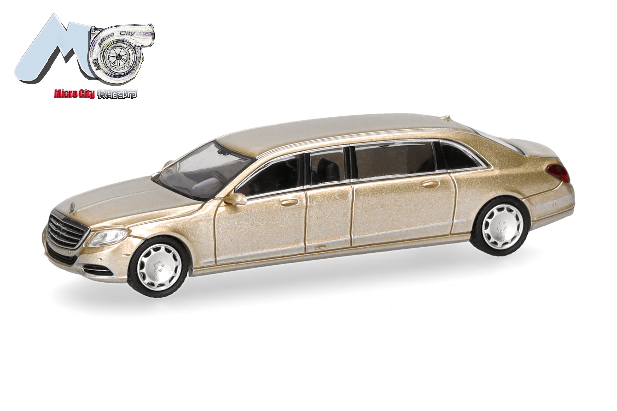 87MC000137 Vorbestellung herpa MicroCity87 87MC000137 Mercedes-Benz S600 Pullmann (W221) - champagnergold (champagner gold) 1:87 NEU + OVP – Bild 1