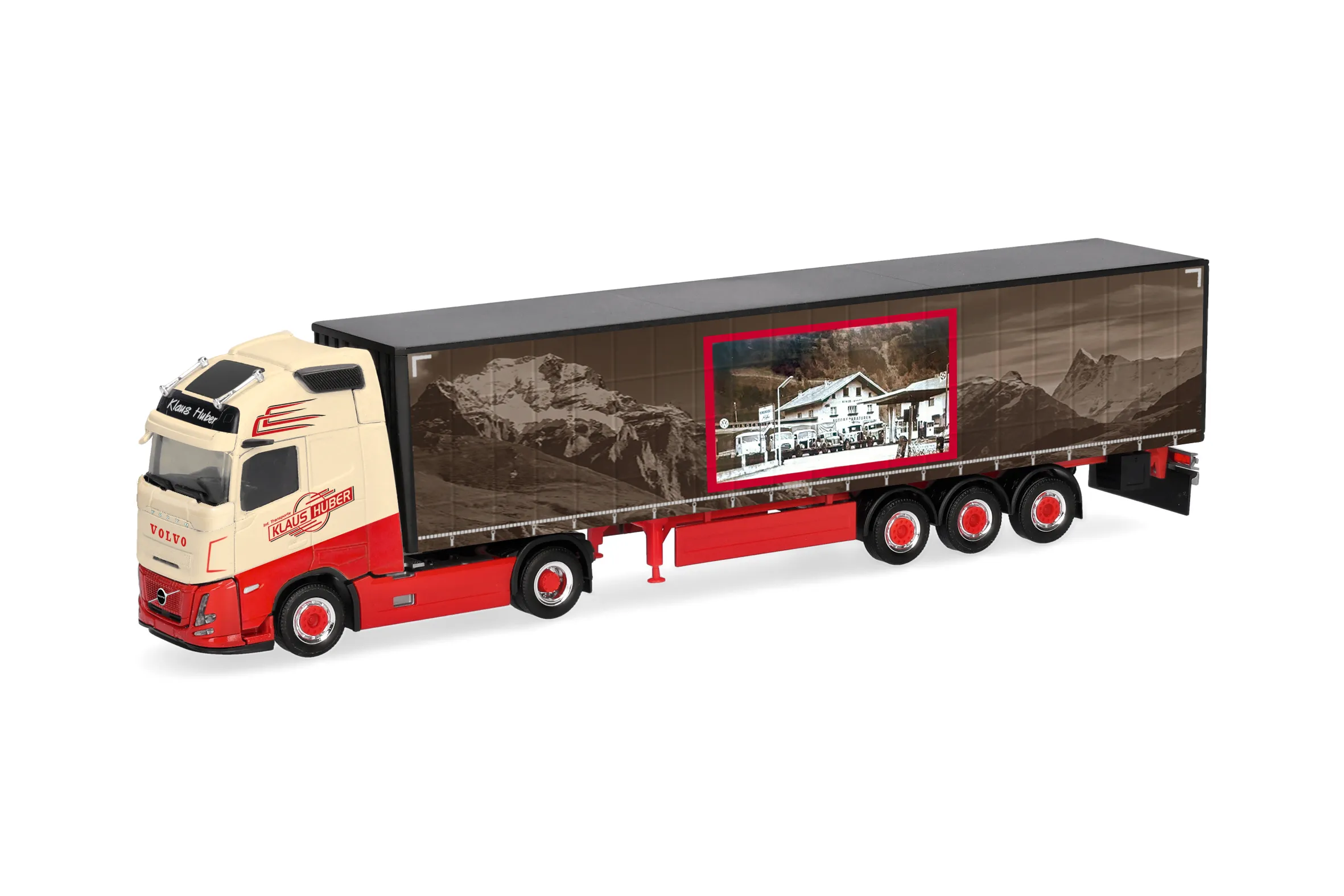 322348 Vorbestellung herpa 322348 Volvo FH Aero GL XL Gardinenplanen-Sattelzug "Klaus Huber" 1:87 NEU + OVP – Bild 1