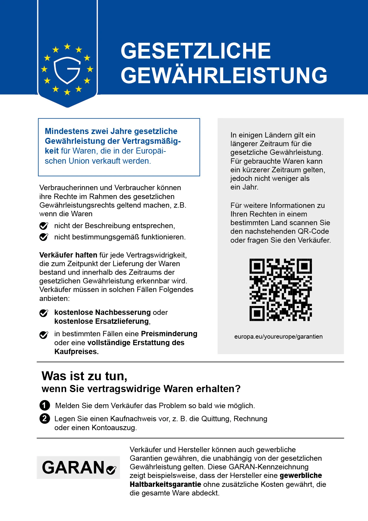 Gewährleistungshinweis